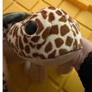 Sea Turtle Plush Kids Large 17.5in Green Brown Zipper pocket